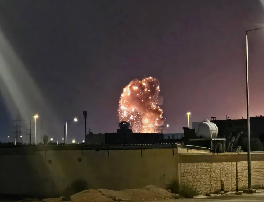 An explosion in Riyadh, Saudi Arabia on March 18, 2026. Saudi air defences intercepted 8 ballistic missiles launched toward Riyadh on Wednesday evening, the country's Ministry of Defence announced. (Photo: Xinhua via IANS)
