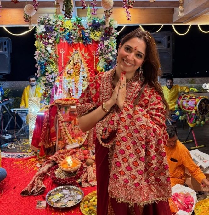 Tamannaah Bhatia celebrates Navratri with 'Mata Ki Chowki': Music, prayer and surrender