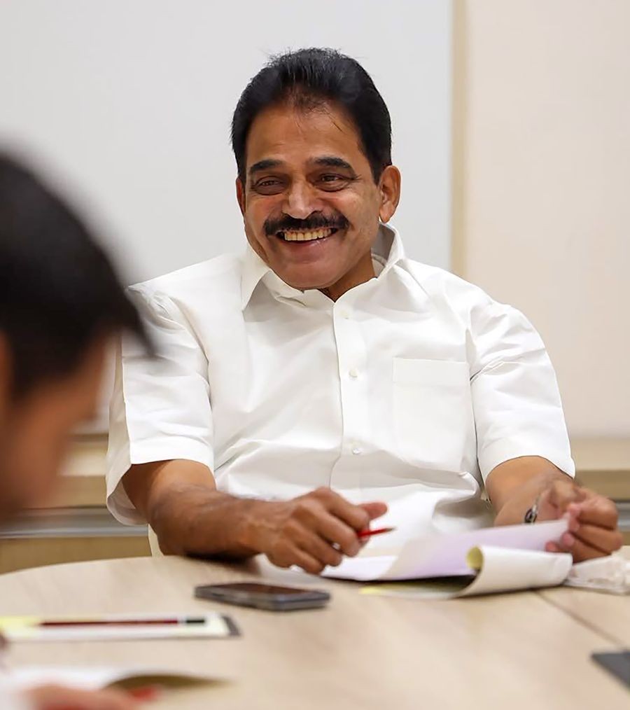 Congress General Secretary K C Venugopal meets chairpersons and in-charges of various party fronts and departments at Indira Bhavan to review preparations for the INDIA bloc mega rally against alleged electoral irregularities, scheduled for November 1, 2026, in New Delhi on October 24, 2026. (Photo: IANS/X/@kcvenugopalmp)
