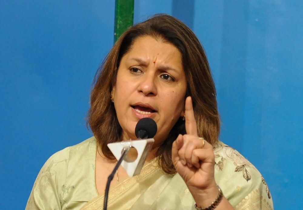 Kolkata: Congress national spokesperson Supriya Shrinate addresses a press conference in Kolkata on Wednesday, April 22, 2026. (Photo: IANS/Kuntal Chakrabarty)
