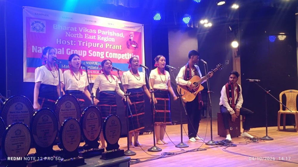 Nagaland team at the North East Regional Competition of Bharat Vikas Parishad (BVP) National Group Song Competition (NGSC) 2026 held on October 4.