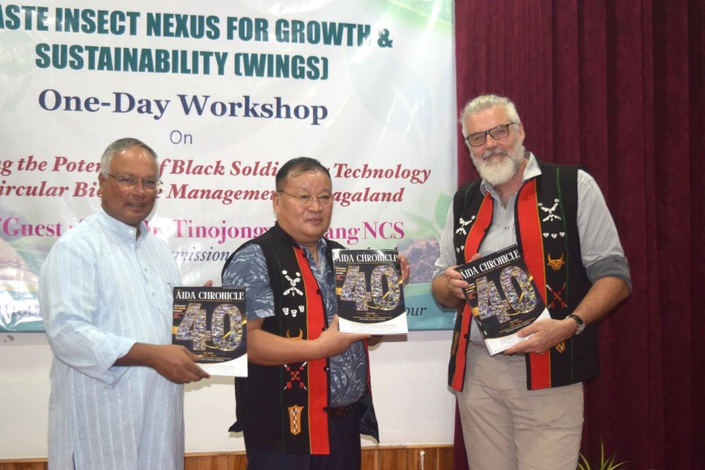 DC Dr Tinojungshi Chang along with other officials during a workshop under the Waste Insect Nexus for Growth & Sustainability (WINGS) initiative at the AIDA campus in Dimapur on October 15.