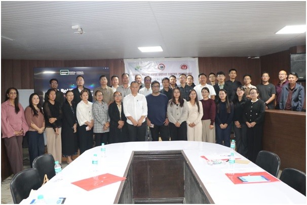 Participants and resource persons during the NVBDCP Nagaland refresher training program for Medical Officers held at the DHFW Conference Hall in Kohima.