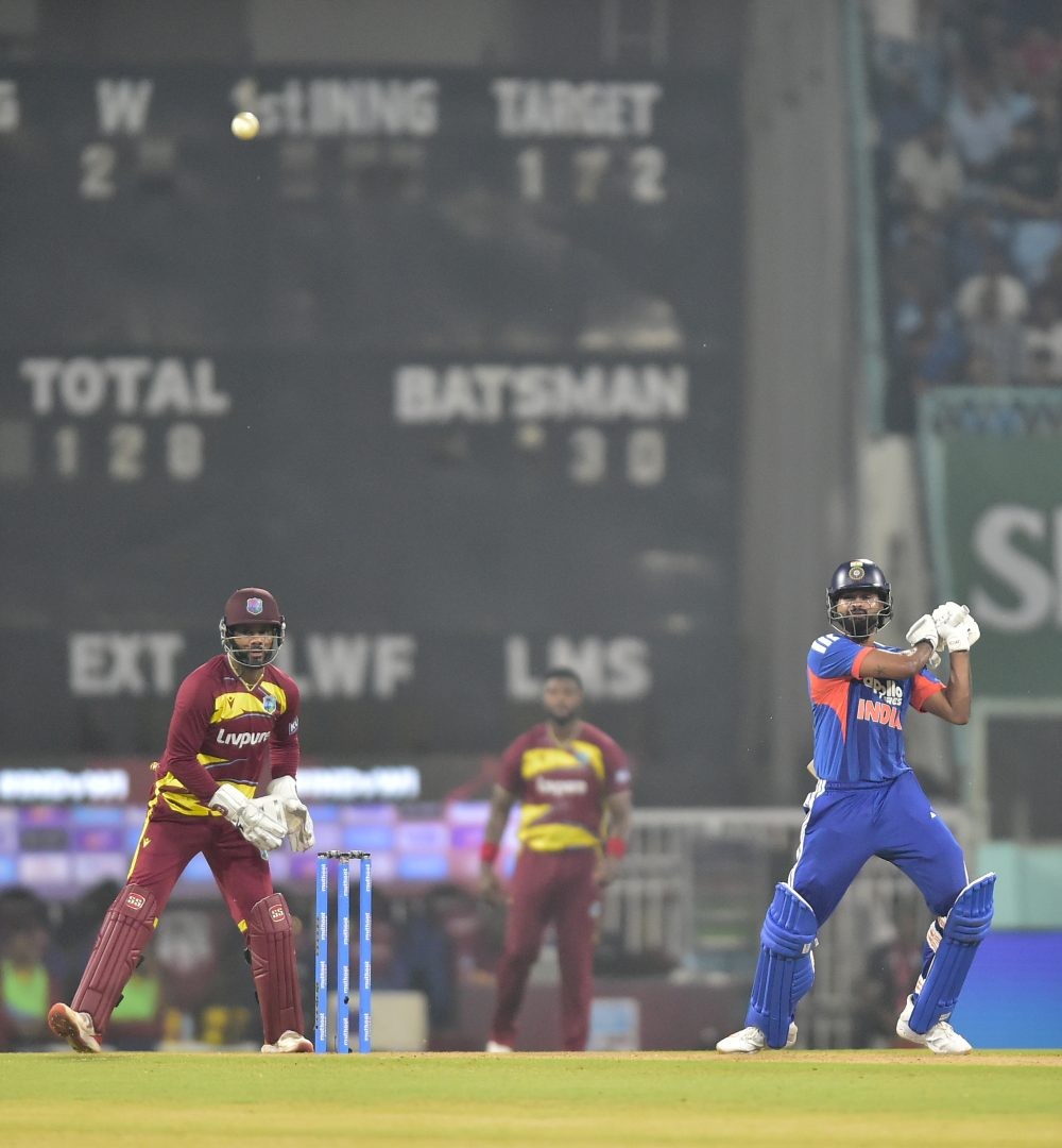 Lucknow: India captain Shreyas Iyer plays a shot during the first T20I between India and West Indies at Ekana Cricket Stadium in Lucknow on Tuesday, October 06, 2026. (Photo: IANS)
