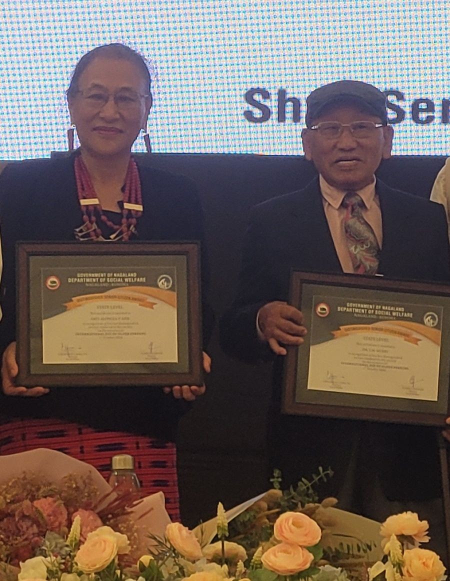 Alongla P Aier (L) and Dr LM Murry (R)—recipients of State Senior Citizen Award 2026. (Morung Photo)