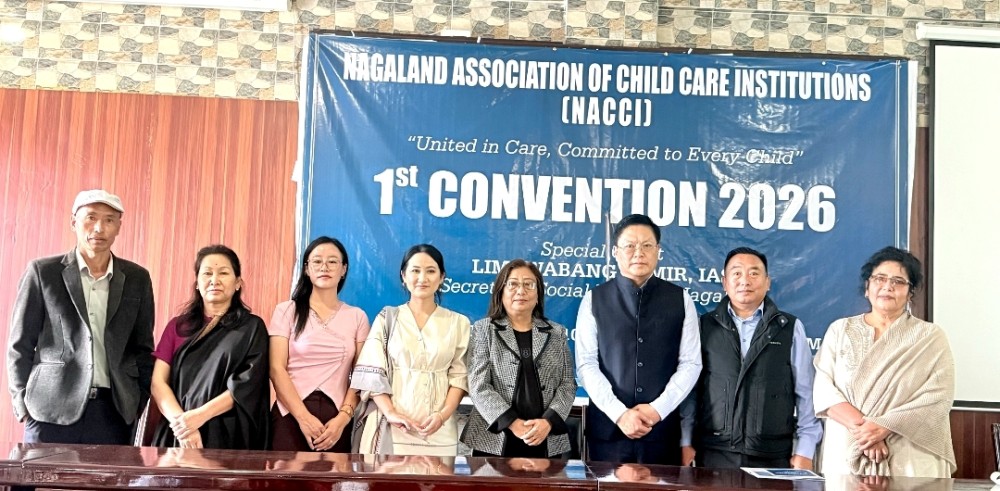 Limawabang Jamir with others during the 1st Convention 2026 of NACCI at Kohima on October 22.