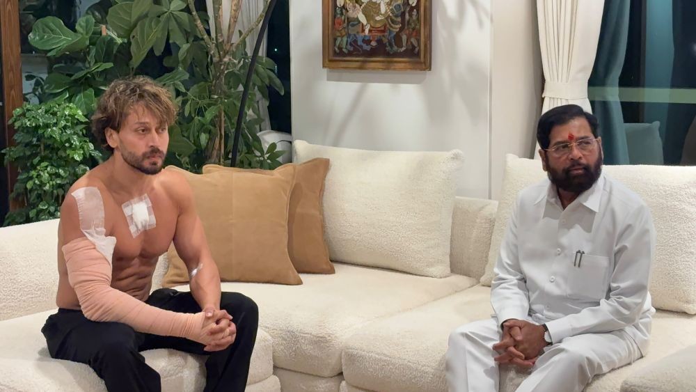 Tiger Shroff attack: Eknath Shinde meets injured actor, bandages visible on arm and chest