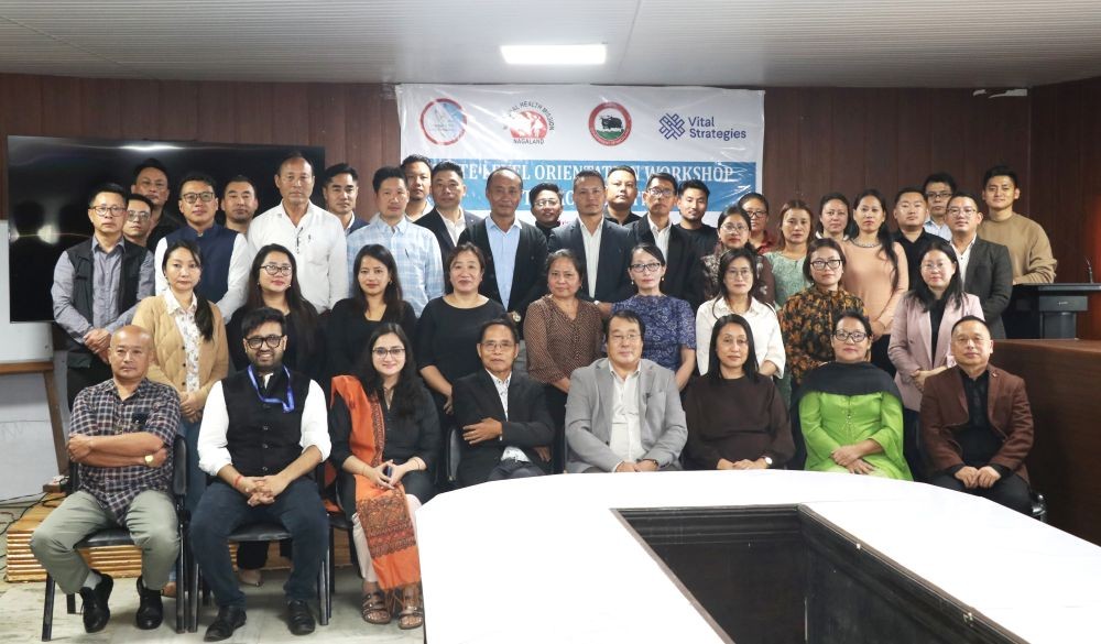 Officials pose for a photo during the state-level orientation workshop on tobacco control held at the DH&FW Conference Hall here on October 22.