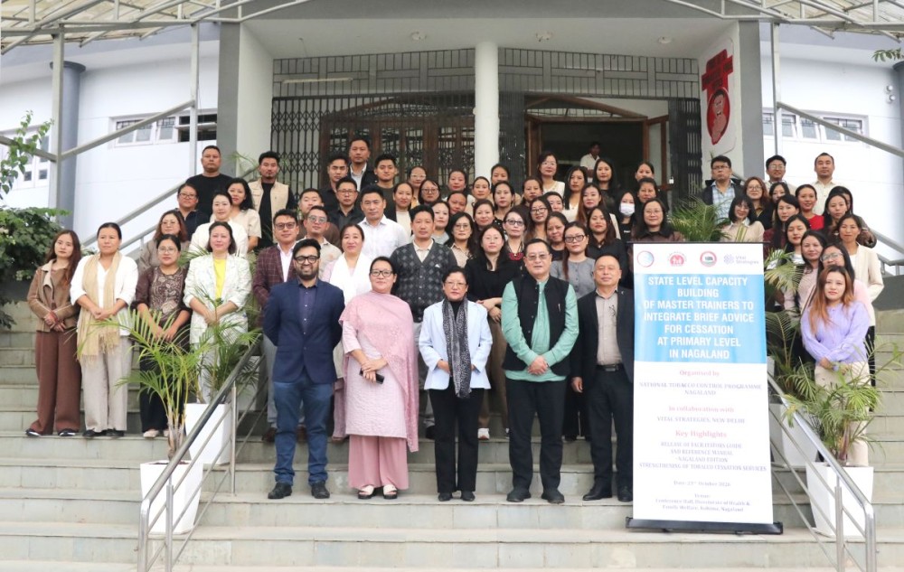 Department of Health & Family Welfare under the NTCP and in collaboration with Vital Strategies organised a state-level capacity building of master trainers to integrate Brief Advice for Cessation at the primary level in Nagaland on October 23.