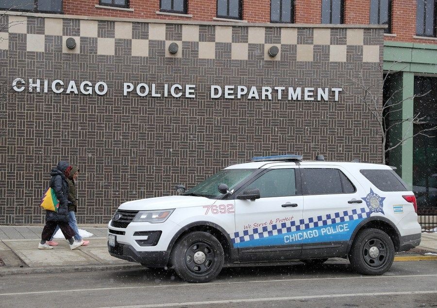 Photo taken on Feb. 9, 2020 shows the building of Chicago Police Department near Chinatown of Chicago, the United States. (Xinhua/Wang Ping/IANS)