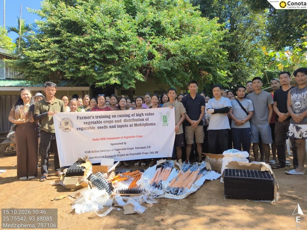 NU officials along with participants during a farmers’ training programme held at Medziphema town in Chümoukedima district on October 15.