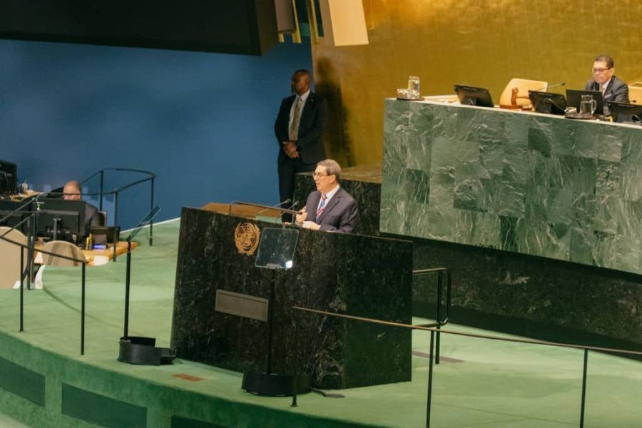 Cuban Foreign Minister Bruno Rodriguez leads the Cuban delegation to the UN General Assembly (Photo source: X/@BrunoRguezP)